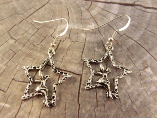 Stern Fee Ohrringe Vintage Optik Elfe Pixie